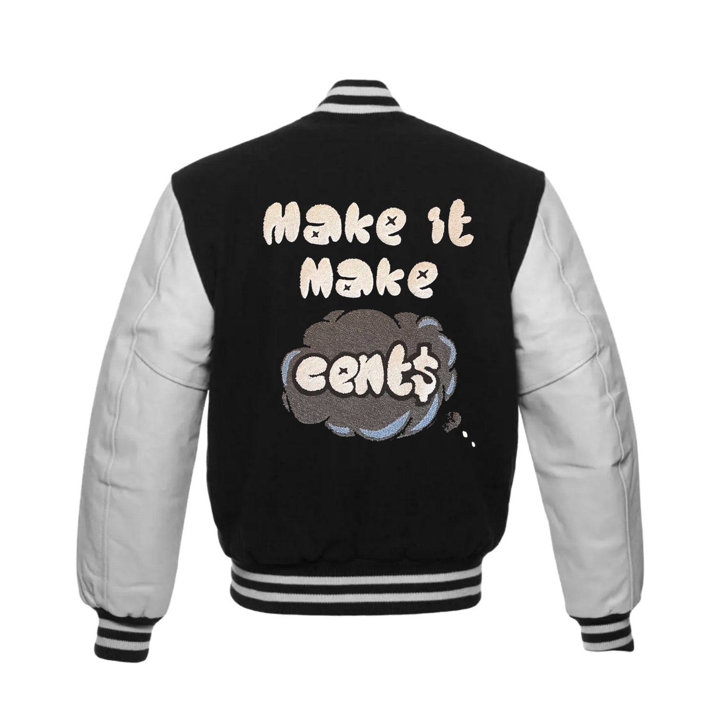 Make It Make Cent$ Letterman Jacket-Black