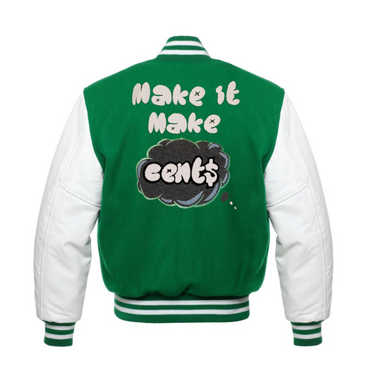 Make It Make Cent$ Letterman Jacket-Green Apple